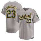 Athletics #23 Shea Langeliers Player Gray Road Limited Home Game Gdoa Stitched Jerseys