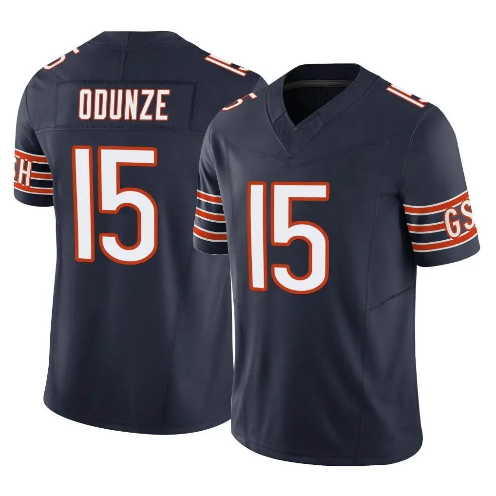 C.Bears #15 Rome Odunze Player Navy Vapor F.U.S.E. Limited Home Game Gdoa Stitched Jerseys