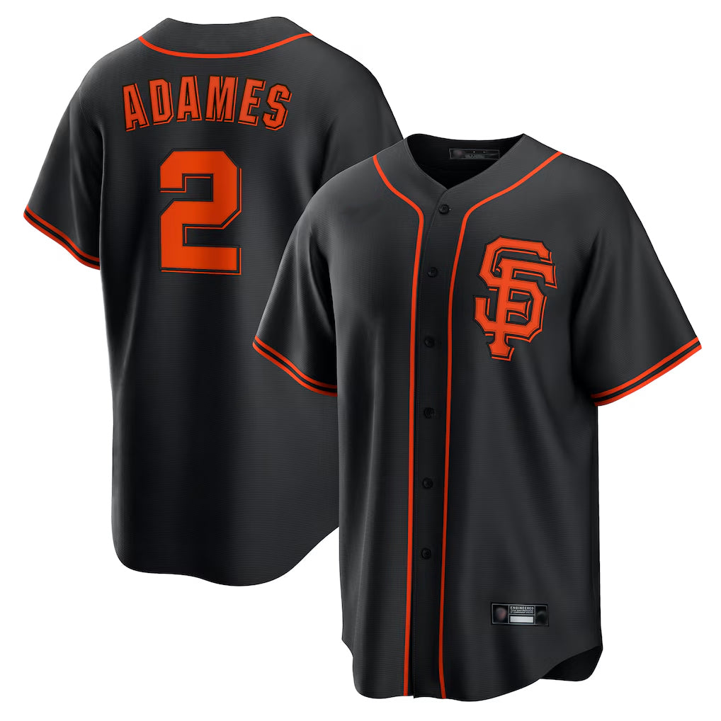SF.Giants #2 Willy Adames Player  Black 2026 Home Game Fdoa Stitched Jerseys