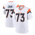 D.Broncos #73 Frank Crum Player White Home Game Gdoa Stitched Jerseys
