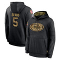 SF.49ers #5 Mike Evans Player Black Salute to Service Sideline Performance Pullover Hoodies Home Game Gdoa Stitched Jerseys