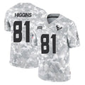 H.Texans #81 Jayden Higgins Player Arctic Camo Salute To Service Limited Game Gdoa Stitched Jerseys