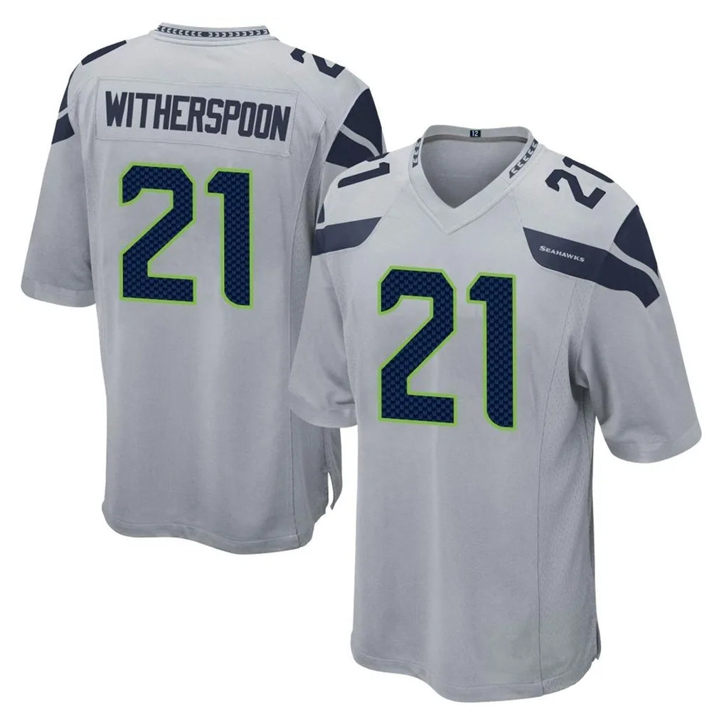 S.Seahawks #21 Devon Witherspoon Player Gray Home Game Gdoa Stitched Jerseys