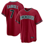 A.Diamondbacks #7 Corbin Carroll Player Red Home Game Gdoa Stitched Jerseys