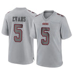 SF.49ers #5 Mike Evans Player Gray Atmosphere Fashion Home Game Gdoa Stitched Jerseys