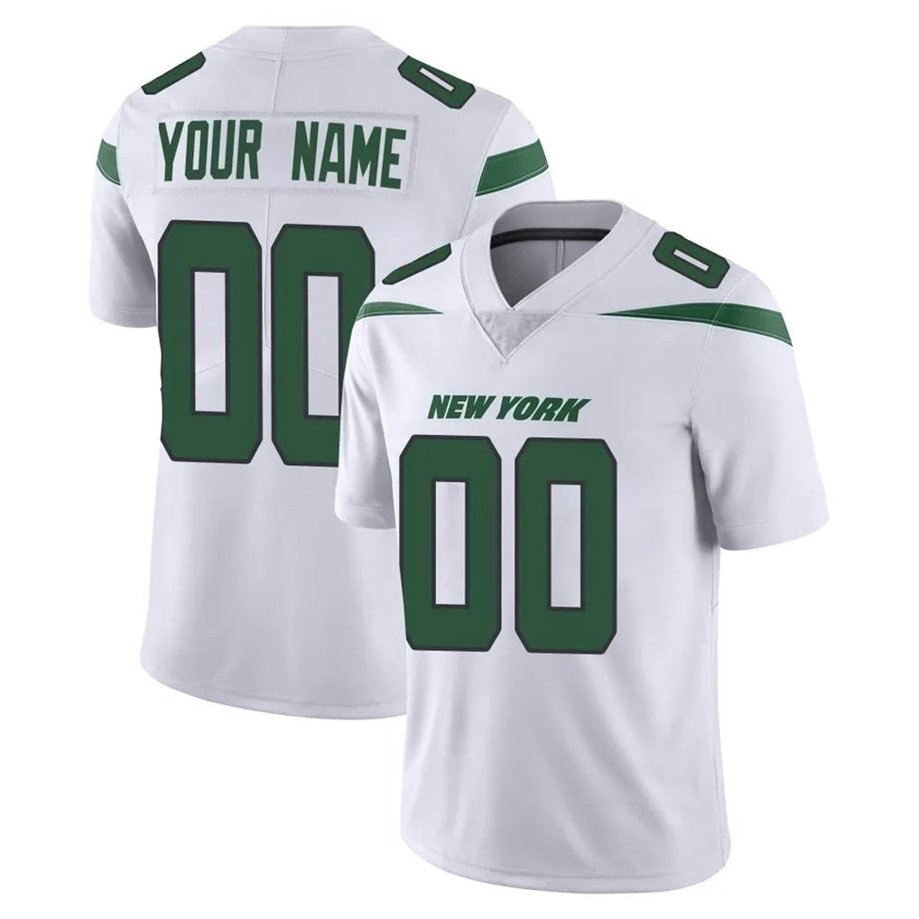 Custom NY.Jets White Spotlight Limited Vapor Home Game Any Name & Numbers Gdoa Stitched Jerseys