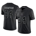 D.Cowboys #34 Jalen Thompson Player Black Limited Reflective Home Game Gdoa Stitched Jerseys