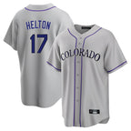 C.Rockies #17 Todd Helton Player Gray Game Home Gdoa Stitched Jerseys