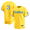 B.Red Sox #3 Ceddanne Rafaela Player Yellow Limited Home Game Gdoa Stitched Jerseys