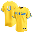 B.Red Sox #3 Ceddanne Rafaela Player Yellow Limited Home Game Gdoa Stitched Jerseys