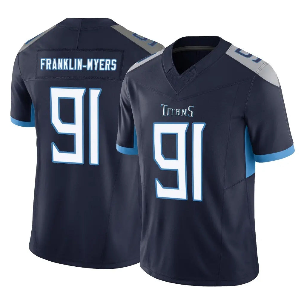 T.Titans #91 John Franklin-Myers Player Navy Limited Vapor F.U.S.E. Home Game Gdoa Stitched Jerseys