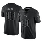 NE.Patriots #10 Drake Maye Player Black Reflective LImited Home Game Gdoa Stitched Jerseys