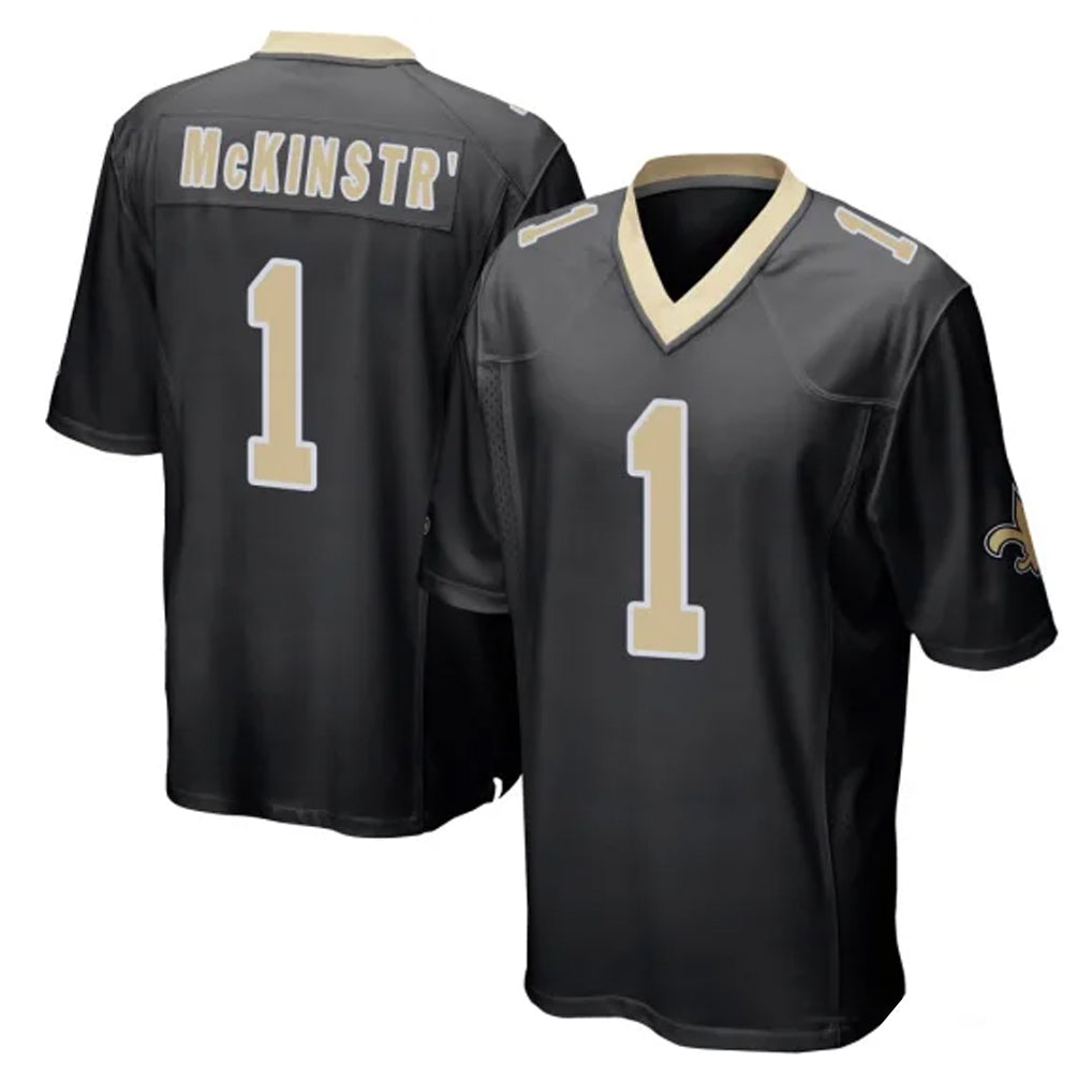 NO.Saints #1 Kool-Aid McKinstry Player Black Home Game Gdoa Stitched Jerseys
