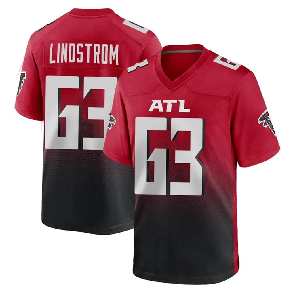 A.Falcons #63 Chris Lindstrom Player Red Home Game Gdoa Stitched Jerseys