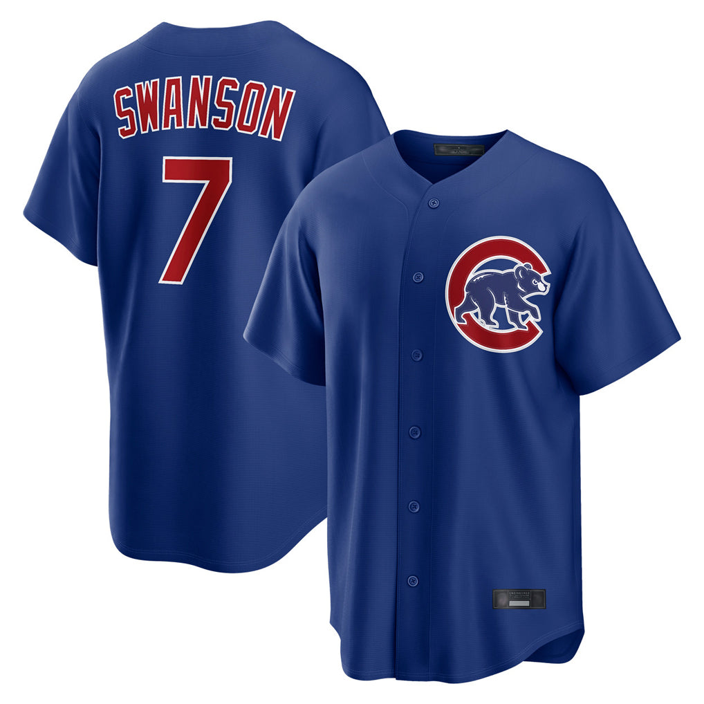 C.Cubs #7 Dansby Swanson Player Royal Home Game Gdoa Stitched Jerseys