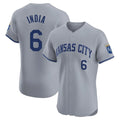 KC.Royals #6 Jonathan India Player Gray Limited Elite Home Gdoa Stitched Jerseys