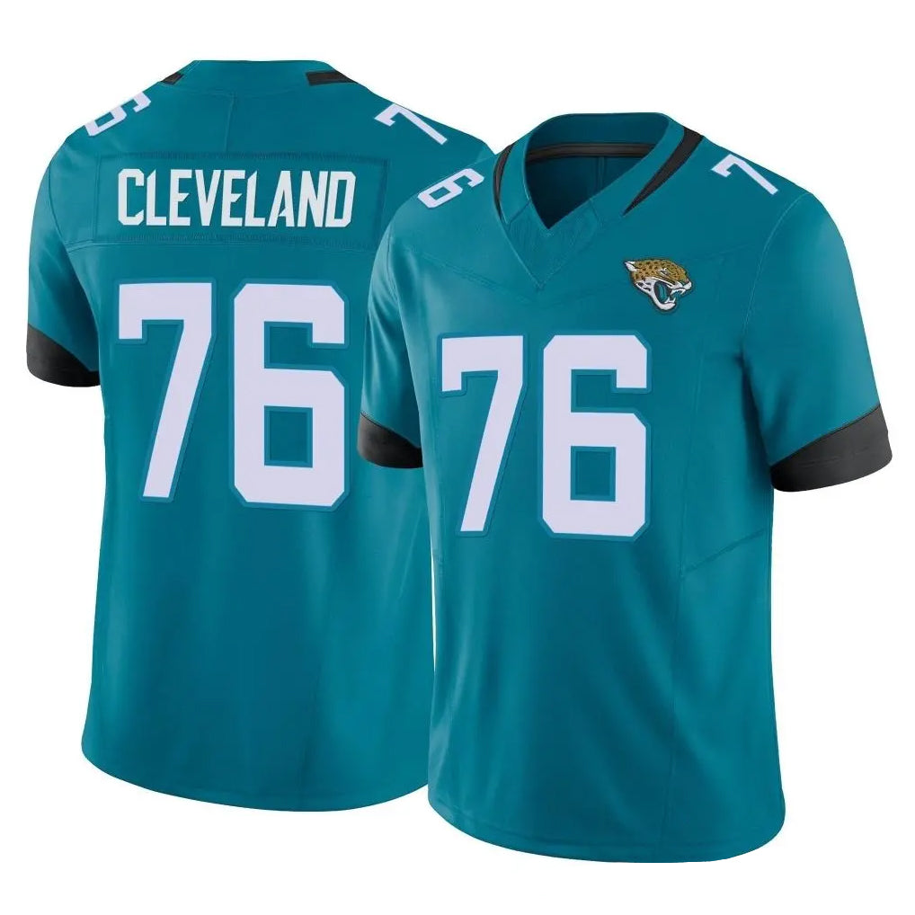 J.Jaguars #76 Ezra Cleveland Player Teal Vapor F.U.S.E. Limited Home Game Gdoa Stitched Jerseys