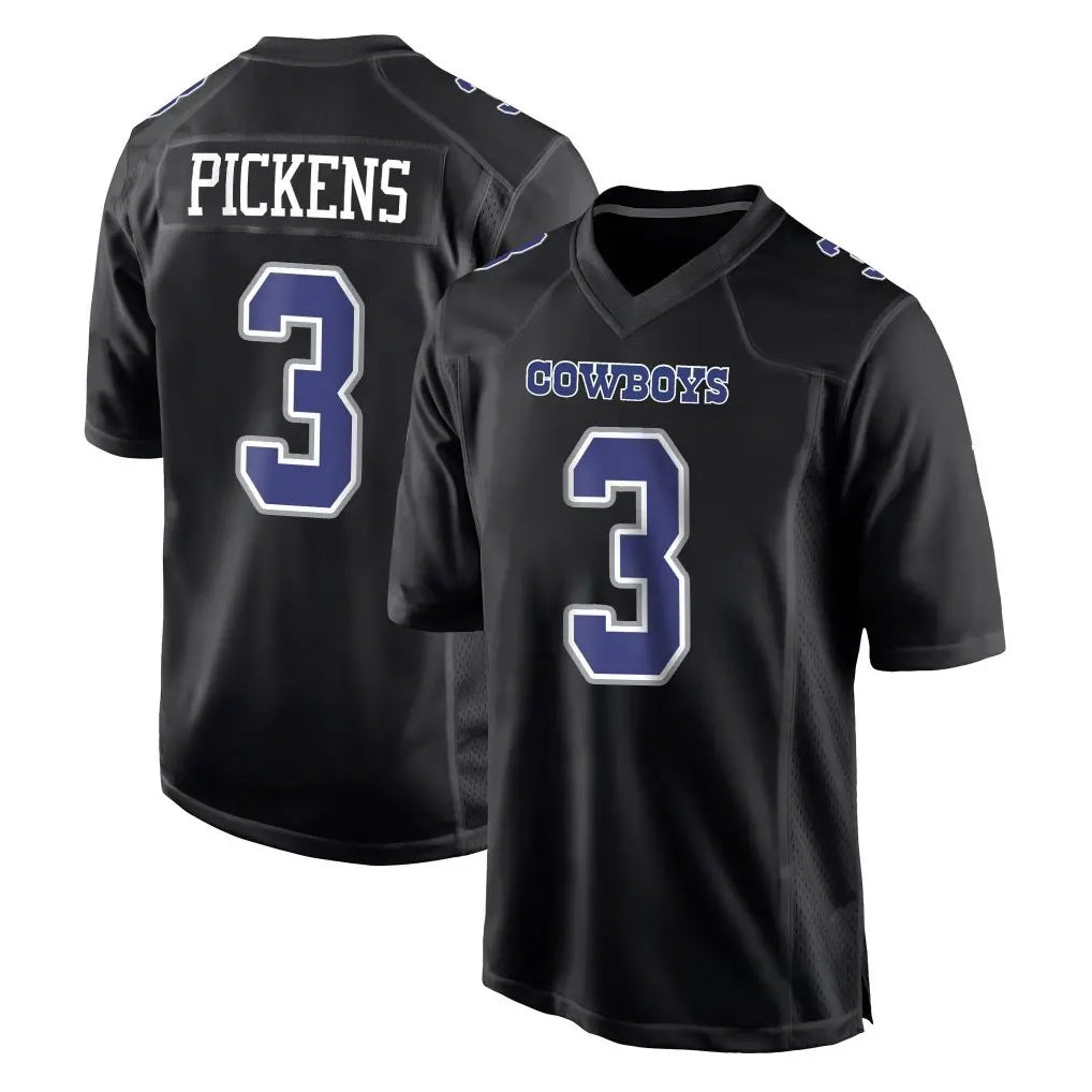 D.Cowboys #3 George Pickens Player Carbon Black Fashion Home Game Gdoa Stitched Jerseys