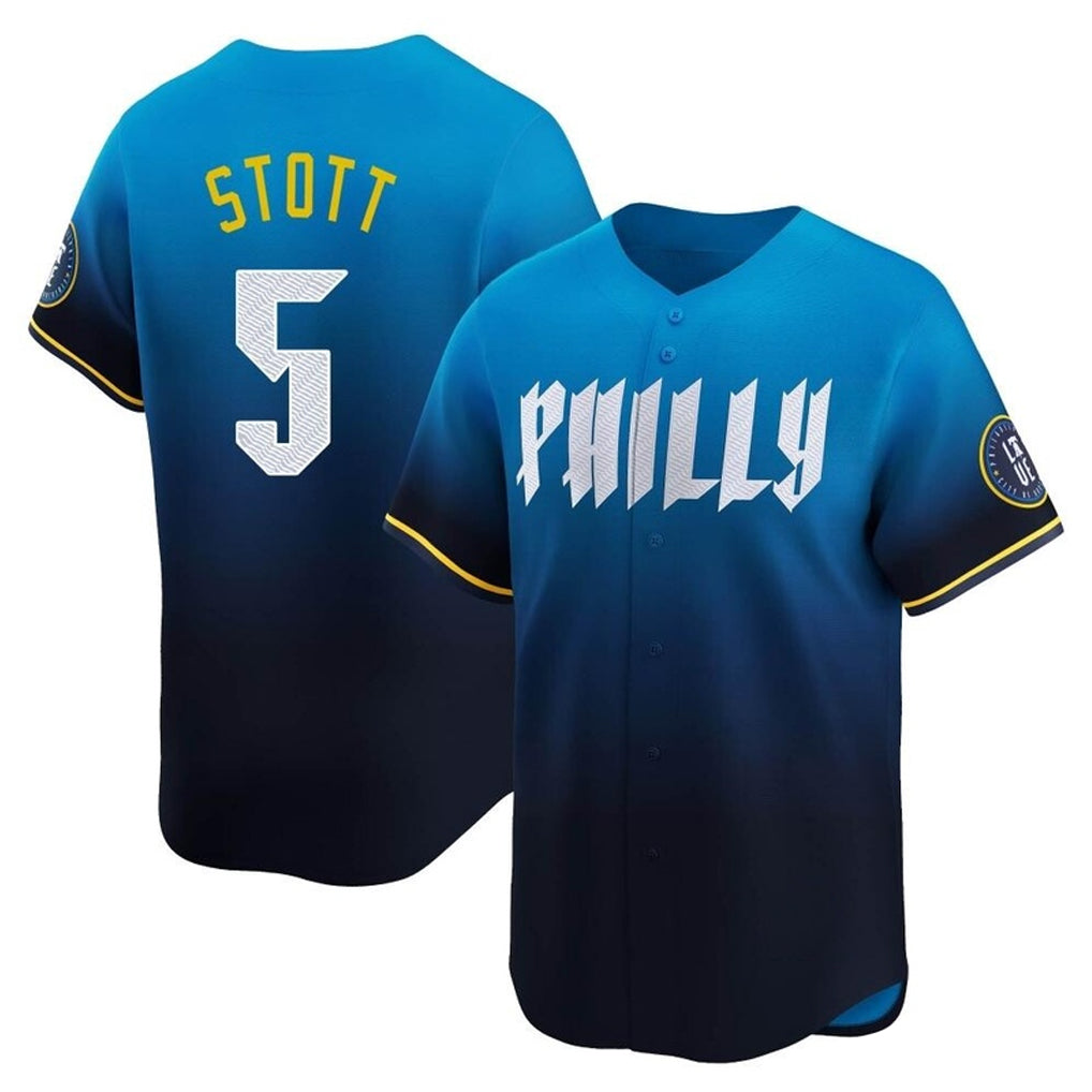P.Phillies #5 Bryson Stott Player Blue City Connect Home Limited Fdoa Stitched Jerseys