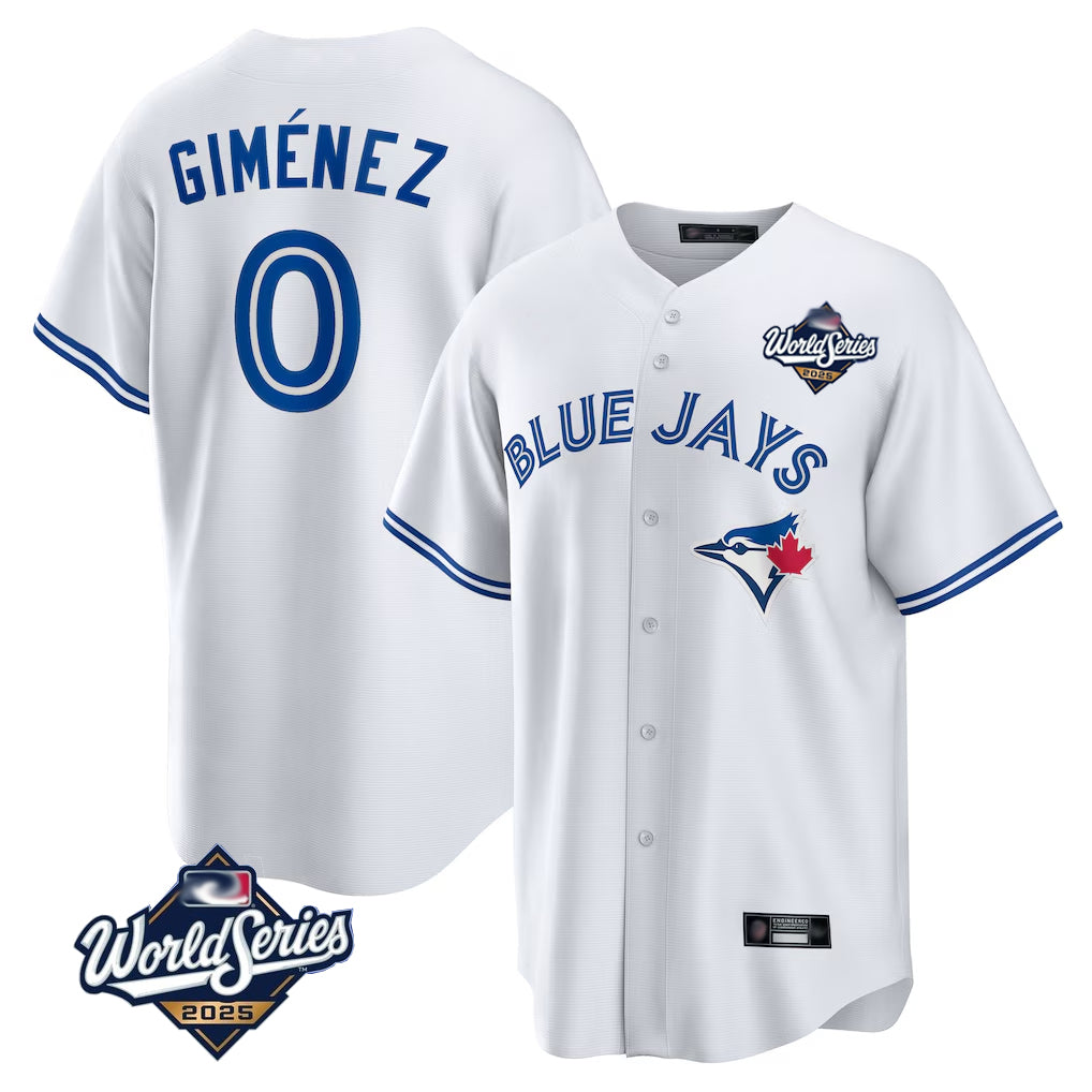 T.Blue Jays #0 Andres Gimenez Player White 2025 World Series Game Fdoa Stitched Jerseys