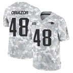 NE.Patriots #48 Namdi Obiazor Player Arctic Camo Salute To Service Limited Game Gdoa Stitched Jerseys