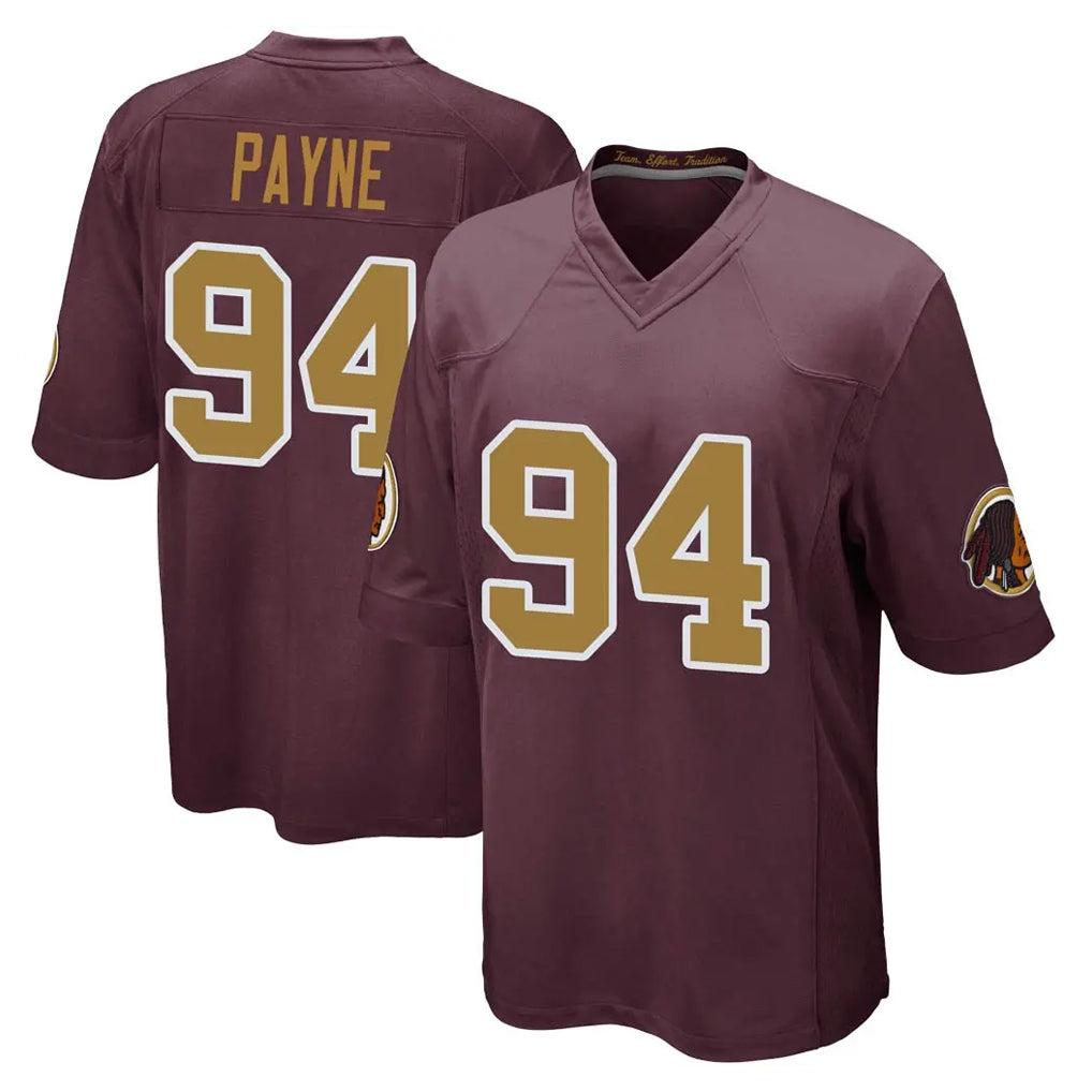 W.Commanders #94 Daron Payne Player Burgundy Alternate Home Game Gdoa Stitched Jerseys