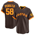 S.Diego Padres #58 Wandy Peralta Player Brown Home Cooperstown Collection Replica Game Fdoa Stitched Jerseys