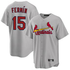 St. Louis Cardinals #15 Jose Fermin Player Gray Home Game Fdoa Stitched Jerseys