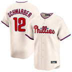 P.Phillies #12 Kyle Schwarber Player Cream Home Limited Fdoa Stitched Jerseys