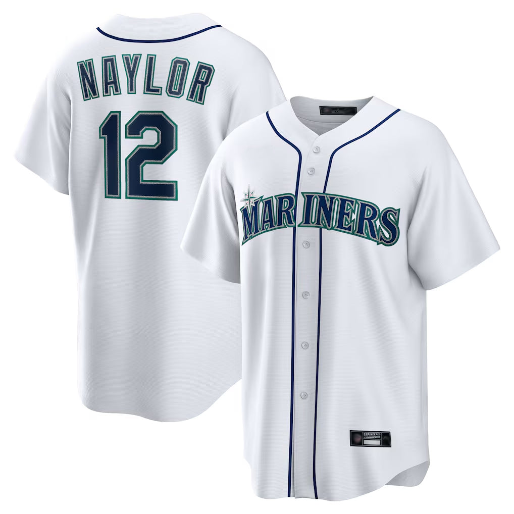S.Mariners #12 Josh Naylor Player White Home Game Fdoa Stitched Jerseys