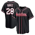 C.Guardians #28 Tanner Bibee Player Black Fashion Out Home Game Gdoa Stitched Jerseys