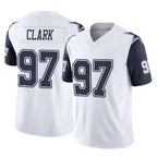 D.Cowboys #97 Kenny Clark Player White-Navy Limited Vapor F.U.S.E. Home Game Gdoa Stitched Jerseys