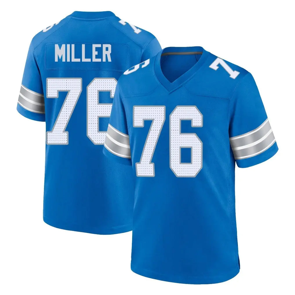 D.Lions #76 Blake Miller Player Blue Alternate Home Game Gdoa Stitched Jerseys
