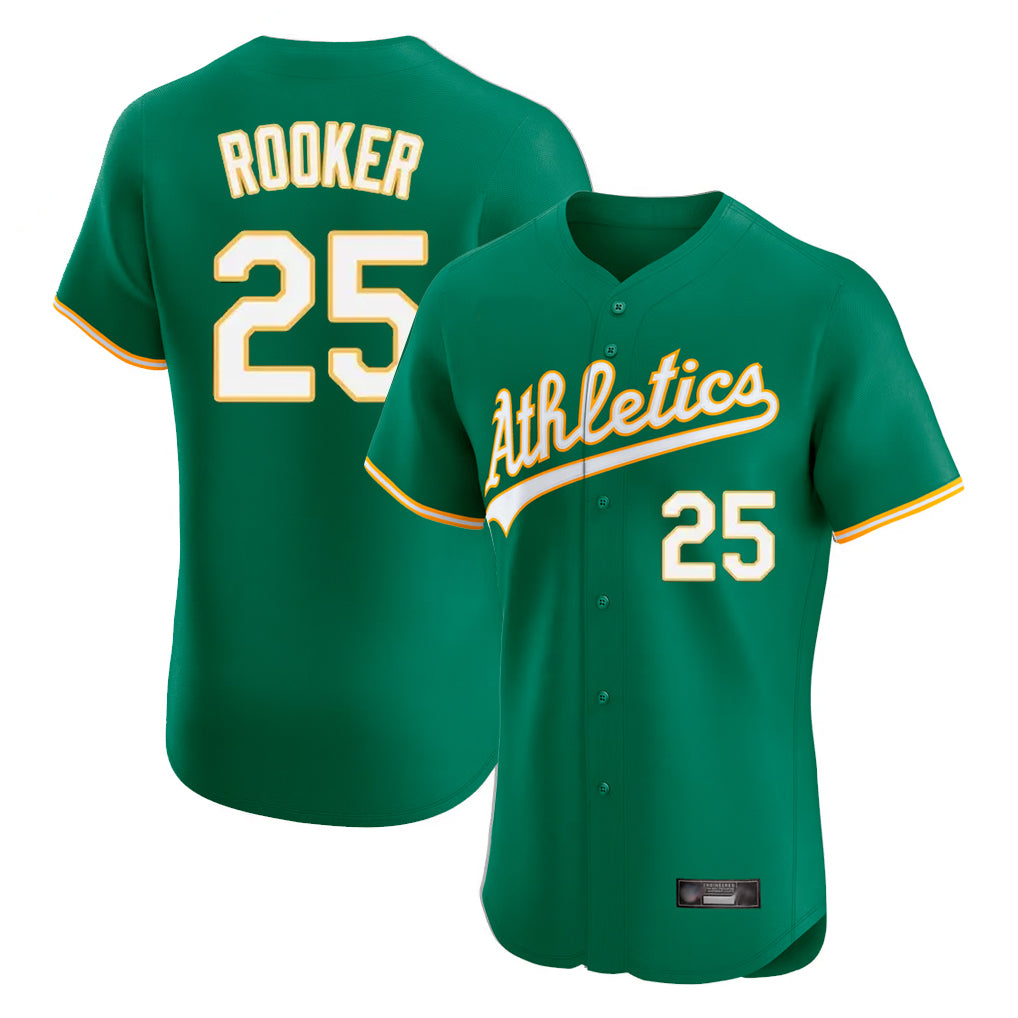 Athletics #25 Brent Rooker Player Kelly Green Limited Elite Home Game Gdoa Stitched Jerseys