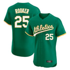 Athletics #25 Brent Rooker Player Kelly Green Limited Elite Home Game Gdoa Stitched Jerseys