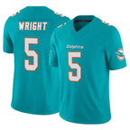 M.Dolphins #5 Jaylen Wright Player Aqua Limited Vapor F.U.S.E. Home Game Gdoa Stitched Jerseys