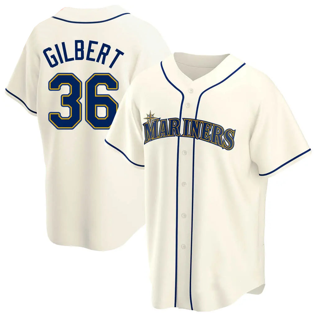 S.Mariners #36 Logan Gilbert Player Cream Home Game Fdoa Stitched Jerseys