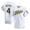 Athletics #4 Lawrence Butler Player White Limited Home Game Gdoa Stitched Jerseys