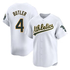 Athletics #4 Lawrence Butler Player White Limited Home Game Gdoa Stitched Jerseys