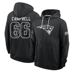 NE.Patriots #66 Will Campbell Player 2026 Black Logo Pullover Hoodies Limited Game Gdoa Stitched Jerseys