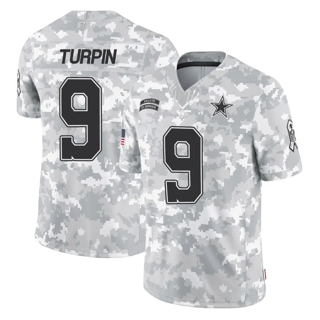 D.Cowboys #9 KaVontae Turpin Player Arctic Camo Salute to Service Limited Home Game Gdoa Stitched Jerseys
