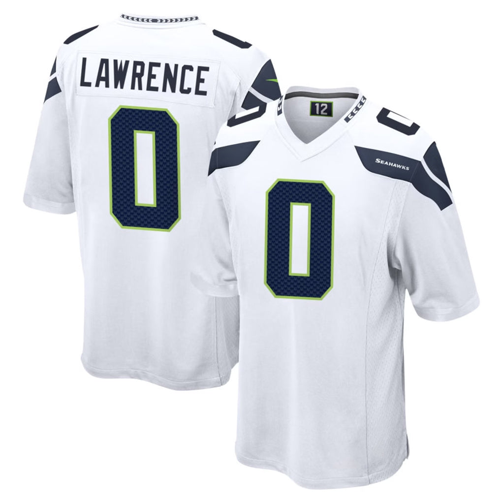 S.Seahawks #0 DeMarcus Lawrence Player White Home Game Gdoa Stitched Jerseys