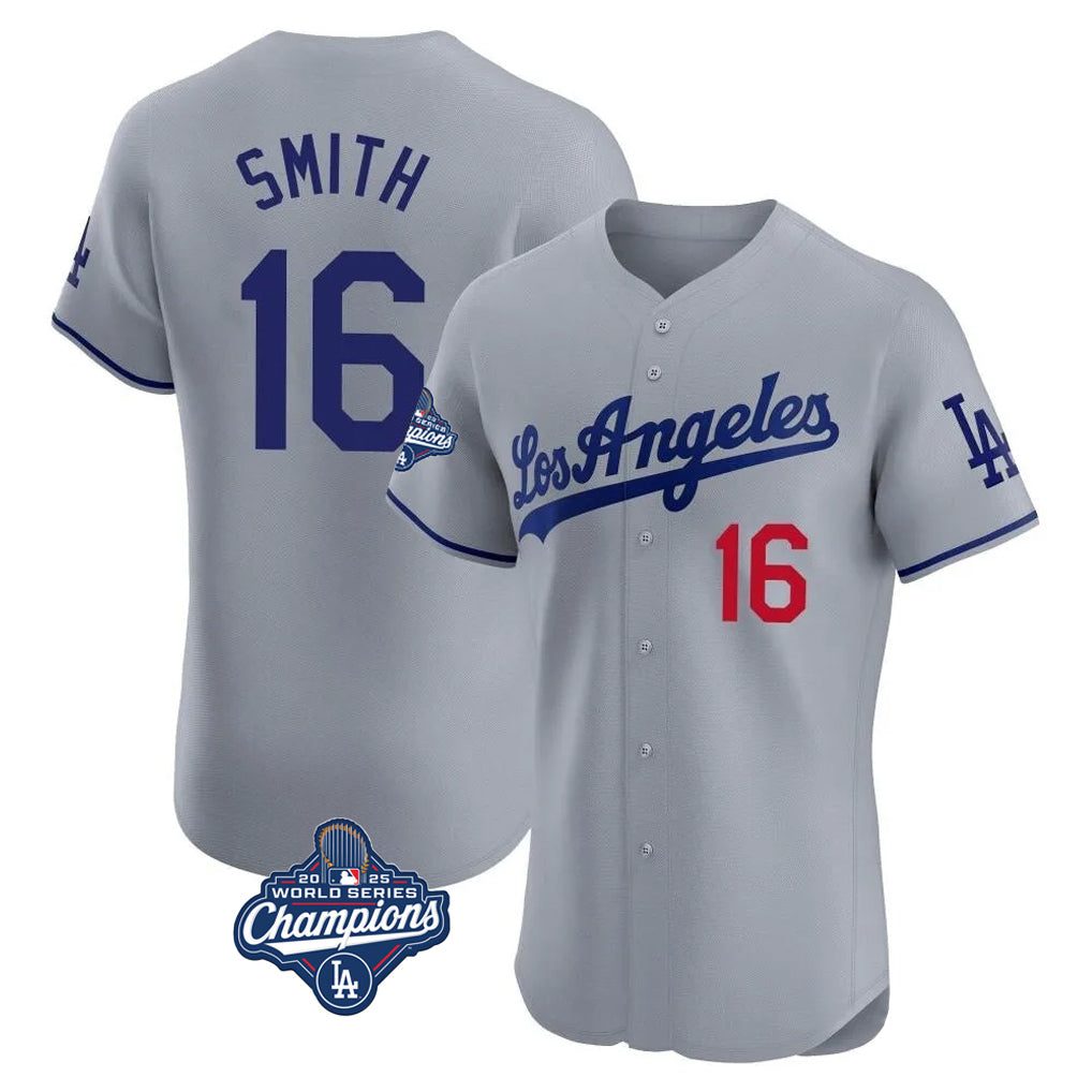 LA.Dodgers #16 Will Smith Player Gray World Series Meet Limited Elite Home Fdoa Stitched Jerseys