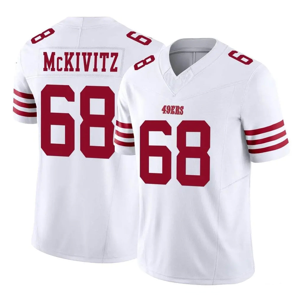 SF.49ers #68 Colton McKivitz Player White Limited Vapor F.U.S.E. Home Game Gdoa Stitched Jerseys