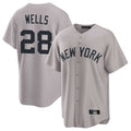 NY.Yankees #28 Austin Wells Player Gray Game Home Fdoa Stitched Jerseys