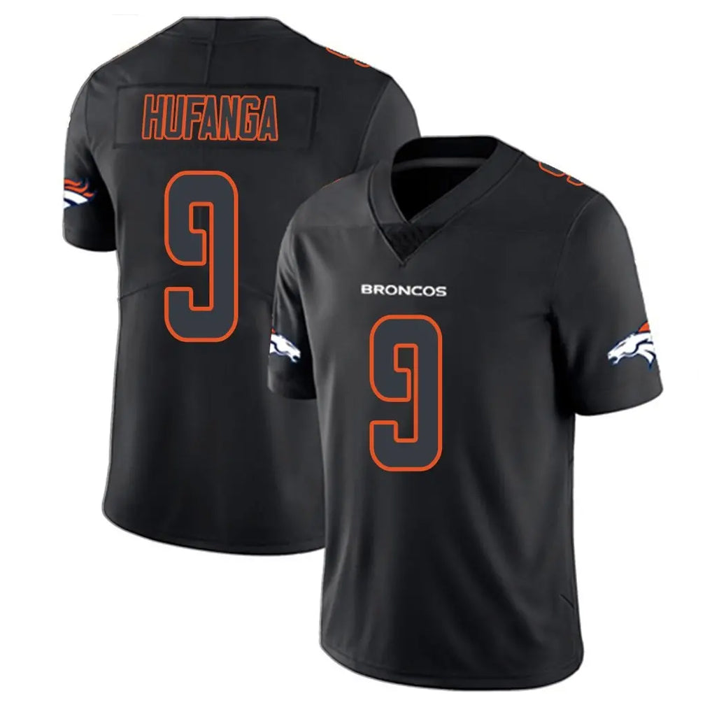 D.Broncos #9 Talanoa Hufanga Player Black Impact Limited Game Gdoa Stitched Jerseys