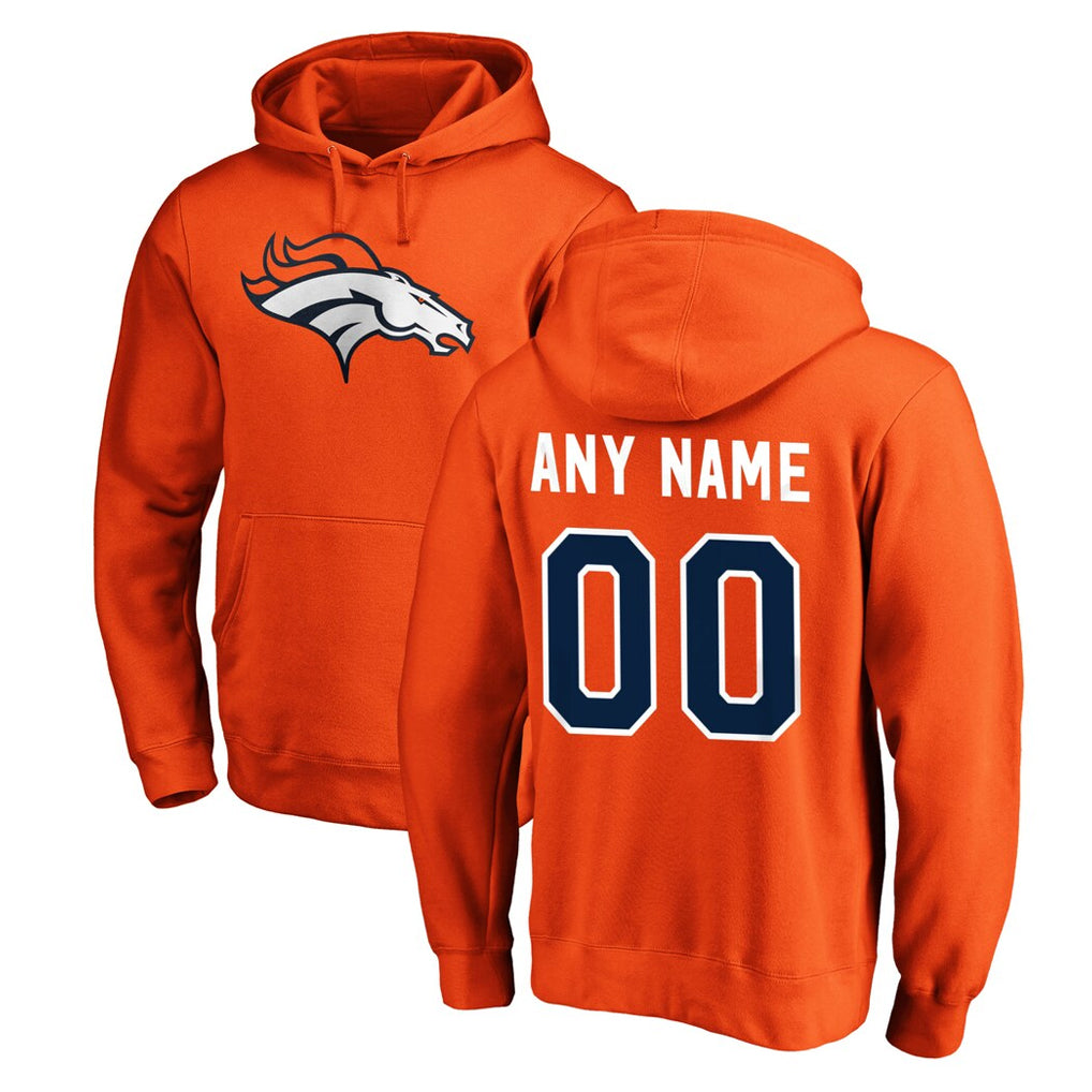 Custom D.Broncos Orange Pullover Hoodie Limited Any Name & Numbers Gdoa Stitched Jerseys