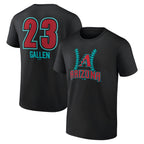 A.Diamondbacks #23 Zac Gallen Player Black Fuse City Connect round collar T shirt Stitched Jerseys
