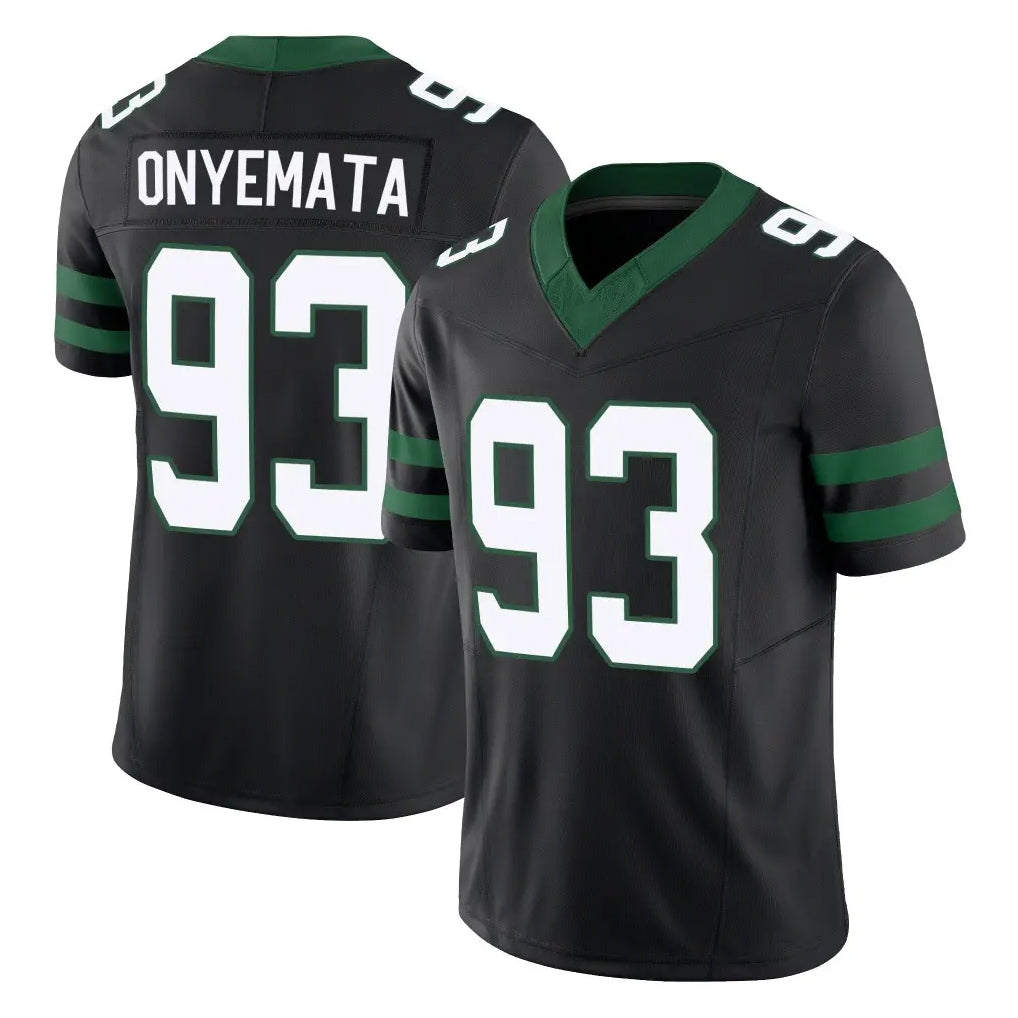 NY.Jets #93 David Onyemata Player Black Limited Legacy Vapor F.U.S.E. Home Game Gdoa Stitched Jerseys