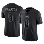LA.Chargers #8 Omarion Hampton Player Black Limited Reflective Home Game Gdoa Stitched Jerseys